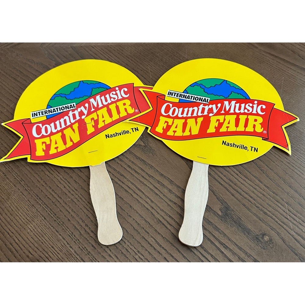 Vintage International Country‎ Music Fan Fair Nashville TN Hand Fans Set of 2